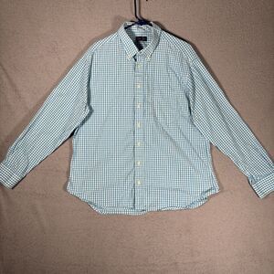 Gitman Bros Shirt Button Down Men’s Size XXL Blue‎ White Gingham Plaid Oxford